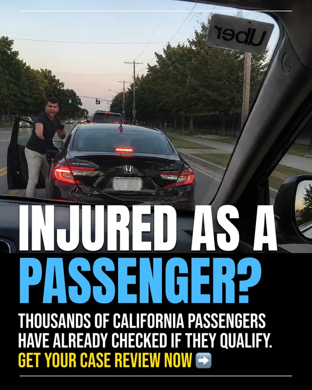 View from inside an Uber after a rear-end collision